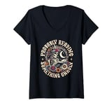 Womens Is That Smutt Books Probably Reading Something Unholy V-Neck T-Shirt