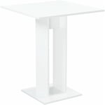 Table à manger de forme carrée pour salle à manger cuisine salon 78 cm blanc brillant