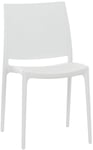 Chaise De Jardin En Plastique Blanc Design Simple Empilable 10_0000012