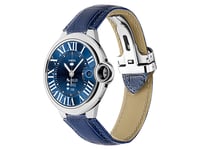 Eko Montre Connectée 5.0 avec Micro et Bracelet en Cuir à Boucle Déployante Bleu