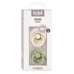 BIBS Pacifier Boheme 2 PACK Latex Size 2 Ivory/Sage Nappar 2 st