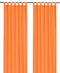 heimtexland ® Rideau décoratif avec passants et galon fronceur uni en orange H x l 175 x 140 cm opaque mais translucide – Rideau naturel mat uni avec joli boîtier léger – Rideau à passants ÖKOTEX Typ117