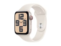 Apple Watch Se (Gps + Cellular) - 2e Génération - 44 Mm - Aluminium Droit - Montre Connectée Avec Bracelet Sport - Fluoroélastomère - Droit - Taille Du Bracelet : M/L - 32 Go - Lte, Wi-Fi 4...