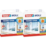 tesamoll Thermo Cover Window Insulating Film - Transparent Insulating Foil for Thermal Insulation of Windows - Includes Double Sided Tape for Easy Installation - 1.7 m x 1.5 m (Pack of 2)