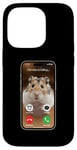 Coque pour iPhone 14 Pro Meme Hamster regardant la caméra frontale Hamster appelle