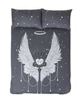 Rapport Bedding ANGEL WINGS Shimmer Detail Duvet Cover Set Grey Single