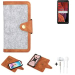 Felt Case + earphones for Samsung Galaxy XCover 5 Cover light grey