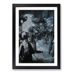 Big Box Art At The Train Station by Lesser URY Framed Wall Art Picture Print Ready to Hang, Black A2 (62 x 45 cm)