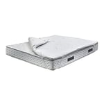 Dmora Protège-Matelas en Memory Foam, 100% Made in Italy, Anti-acariens, anallergique et antibactérien, 80 x 190 h 5 cm, Blanc, 80 x 190 cm