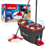 Vileda Turbo Microfibre Mop and Bucket Set, Spin Mop for Cleaning Floors, Set of