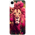 Coque pour Iphone XR lion fleur rose