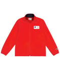 Champion Legacy Retro Sport B (306864) - Quick-Dry Micro Polar Fleece Full-zip High-neck Sweatshirt, Vermilion/Navy Blue (CRD/NNY), 5-6 years (XS) Boys FW24