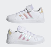 Adidas Grand Court 2.0 EL K INFANT Trainers White / IRIDESCENT  UK 11.5  EU 30