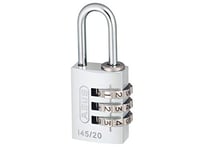 ABUS combination lock 145/20 silver - Luggage lock, locker lock and much more. - Aluminium padlock - individually adjustable numerical code - ABUS security level 3