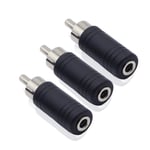 3PCS RCA Audio Plug,Nickel-Plated RCA Plug to 3.5mm Jack Adapter Mono Audio Converter Connector for Amplifiers, Consoles Audio Devices