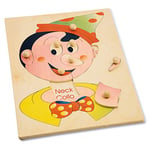 Dida - Puzzle Corps Humain – Visage Pinocchio - Jeu éducatif en Bois pour découvrir et Apprendre Le nom Italien et Anglais des Parties de Visage