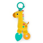 Bright Starts, Safari Sucette, Hochet et Jouet de Dentition pour Poussette et On-The-Go - Girafe - Unisexe, Nouveau-né+