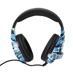 Vybe LED Headset with Camouflage Design for Play Station, Xbox, PC Gaming AUX-in Support Wired Cushioned Headphone with Adjustable Boom Microphone