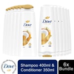 Dove Nourishing Secrets, Restoring Ritual, 6xShampoo 400ml & 6xConditioner 350ml