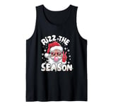 Funny Christmas Rizz The Season Santa Pink Bubble Gum Xmas Tank Top