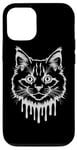 Coque pour iPhone 13 Dripping White Paint Art Maine Coon American Longhair