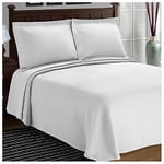 Superior Cotton Bedspread, White, Queen