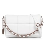 FIRENZE ARTEGIANI. Amorosi Women's Crossbody Bag, Genuine Leather Sauvage Finish, 31 x 15 x 21.5 cm, Colour: White, white, Utility