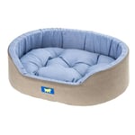 Ferplast Panier Chien Dandy, Coussin Amovible et Lavable, Housse en Coton avec Rembourrage Doux, Idéale Également comme Niche pour Chat, 55 x 41 x H 15 cm, Bleu Clair