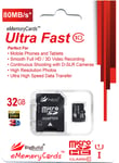 32GB MicroSD Memory card for Praktica Luxmedia WP240, Z212 camera 80MB/s