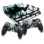 Ensemble Broken Ice Autocollant Peau Film Adapté pour Ps4 Pro Console RX022-08