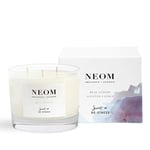 NEOM- Real Luxury Scented Candle, 3 Wick | Lavender & Rosewood | Essential Oil Aromatherapy Candle | Scent to De-Stress, Packaging May Vary, 420g