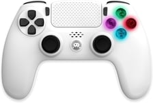 Manette Sans Fil Blanche Pour Ps4 Avec Prise Jack Pour Casque Blanc