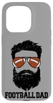 iPhone 15 Pro Football Dad Funny Messy Hair Beard Football Dad Case