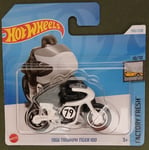 HOT WHEELS 2024 1966 TRIUMPH TIGER 100, WHITE, SHORT CARD.