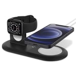 Spigen Mag Fit Duo Designed for MagSafe Charger Pad/Designed for Apple Watch Stand for All Series - Black
