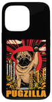 Coque pour iPhone 13 Pro Retro Pug Pugzilla Funny Dog Lover Japanese Movie Poster