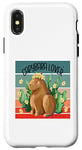 Coque pour iPhone X/XS Capybara fleur couronne nature harmonie joie animal amateur