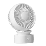 4" Rechargeable Desk Fan Portable Tiltable 3 Speed White