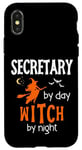 Coque pour iPhone X/XS Secrétaire drôle effrayante pour Halloween, le jour, la sorcière, la nuit, femmes