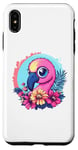 Coque pour iPhone XS Max Flamant rose avec fleurs tropicales