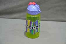 400ml Water Juice Bottle Straw And Flip Top School High Quality Name - Joseph