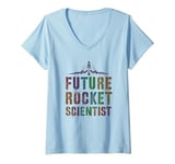 Womens Sarcastic FUTURE ROCKET SCIENTIST Science Geek Graduate Kids V-Neck T-Shirt