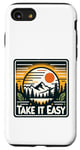 Coque pour iPhone SE (2020) / 7 / 8 Take It Easy Hiker Outdoor Relax Montagnes Sunset Graphic