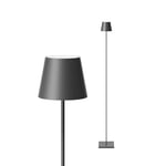 SIGOR Nuindie - Lampadaire sur pied avec batterie à LED variable pour l’intérieur et l’extérieur, hauteur 120 cm, rechargeable, 24h de durée d’éclairage, Gris graphite