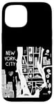 Coque pour iPhone 15 Profitez de New York City The Big Apple Street Food Doodles Map