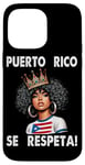 iPhone 14 Pro Max Puerto Rico Se Respeta Afro Boricua Queen Crown PR Flag Case