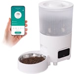 3L Distributeur Croquettes Chat Automatique, WiFi 2.4G, Contrôle app, Bol en Acier Inoxydable pour Animaux Domestiques, Minuteur Programmé,1-6 Repas