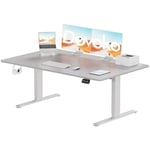 Devoko Bureau Assis Debout Électrique 160 x 70cm, Bureau Réglable en Hauteur de 71 cm à 119 cm avec 2 Hauteurs Mémorisables pour Bureau(Gris, 160cm)