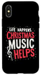 iPhone X/XS Cute Musical Christmas Life Happens Christmas Music Helps Case