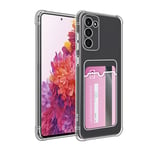 Case for Samsung Galaxy S20 FE Shock Absorbing Gel Clear Cover Card Holder Clear